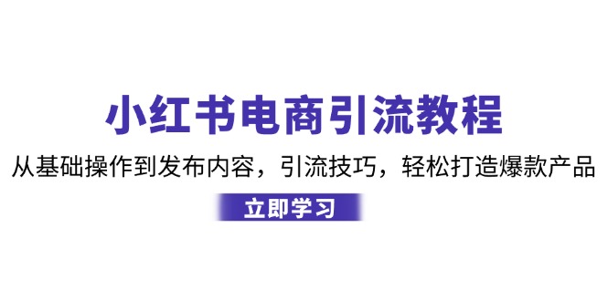 小红书电商引流教程：从基础操作到发布内容，引流技巧，轻松打造爆款产品-失落博客