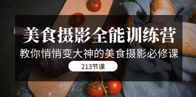 美食摄影-全能特训营，教你悄悄变大神的美食摄影必修课（8套课程-213节）-失落博客
