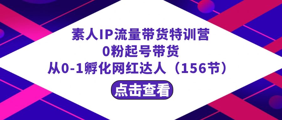 繁星·计划素人IP流量带货特训营：0粉起号带货 从0-1孵化网红达人（156节）-失落博客