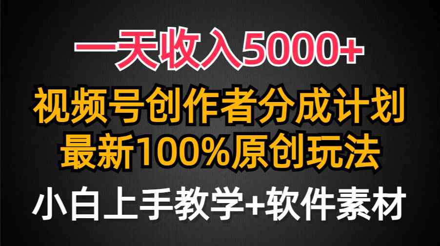 （9599期）一天收入5000+，视频号创作者分成计划，最新100%原创玩法，小白也可以轻…-失落博客
