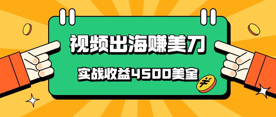 国内爆款视频出海赚美刀，实战收益4500美金，批量无脑搬运，无需经验直接上手-失落博客