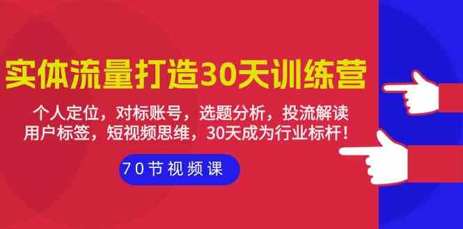 （9782期）实体-流量打造-30天训练营：个人定位，对标账号，选题分析，投流解读-70节-失落博客