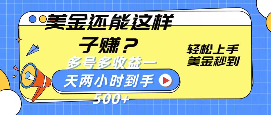 美金还能这样子赚？轻松上手，美金秒到账 多号多收益，一天 两小时，到手500+-失落博客