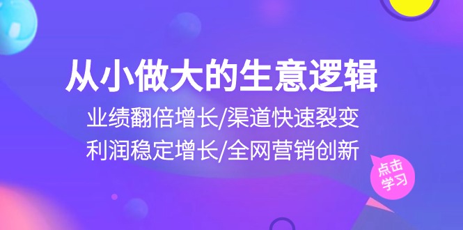 （10438期）从小做大生意逻辑：业绩翻倍增长/渠道快速裂变/利润稳定增长/全网营销创新-失落博客