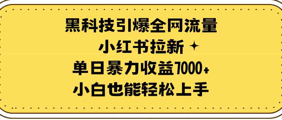 （9679期）黑科技引爆全网流量小红书拉新，单日暴力收益7000+，小白也能轻松上手-失落博客