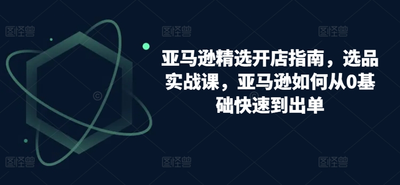 亚马逊精选开店指南，选品实战课，亚马逊如何从0基础快速到出单-失落博客