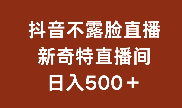 不露脸挂机直播，新奇特直播间，日入500+-失落博客