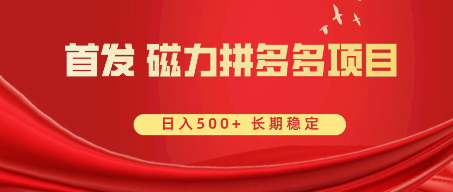 首发 磁力拼多多自撸 日入500+-失落博客