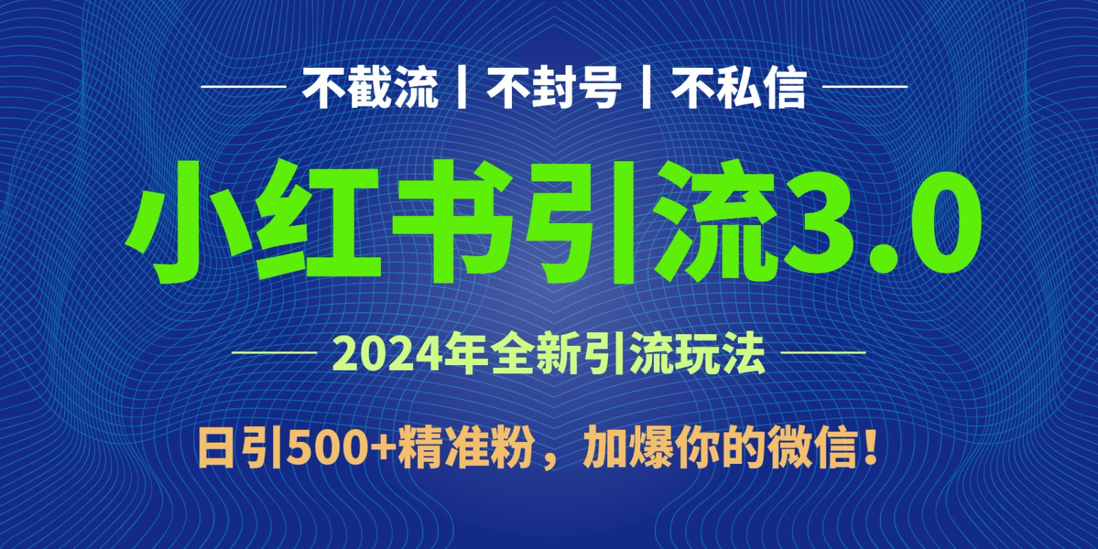 2024年4月最新小红书引流3.0玩法，日引500+精准粉，加爆你的微信！-失落博客