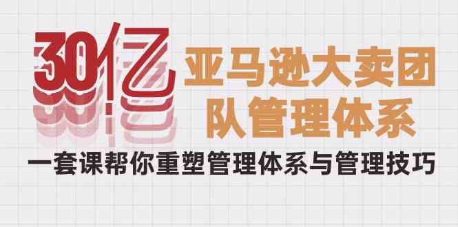 （10178期）30亿-亚马逊大卖团队管理体系，一套课帮你重塑管理体系与管理技巧-失落博客