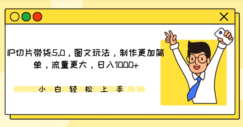 IP切片带货5.0，图文玩法，制作更加简单，流量更大，日入1000+-失落博客