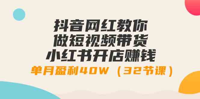 （9135期）抖音网红教你做短视频带货+小红书开店赚钱，单月盈利40W（32节课）-失落博客