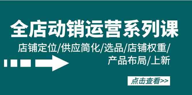 （9845期）全店·动销运营系列课：店铺定位/供应简化/选品/店铺权重/产品布局/上新-失落博客