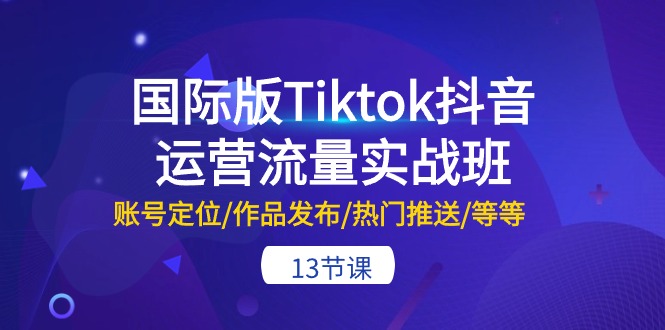 （10712期）国际版Tiktok抖音运营流量实战班：账号定位/作品发布/热门推送/等等-13节-失落博客