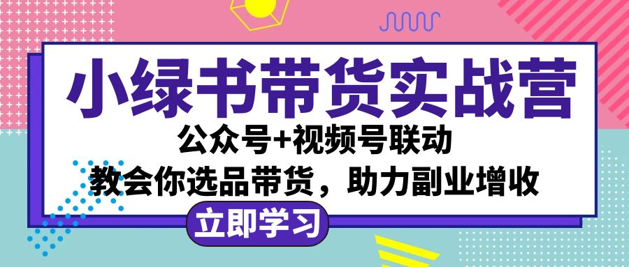 （12848期）小绿书AI带货实战营：公众号+视频号联动，教会你选品带货，助力副业增收-失落博客