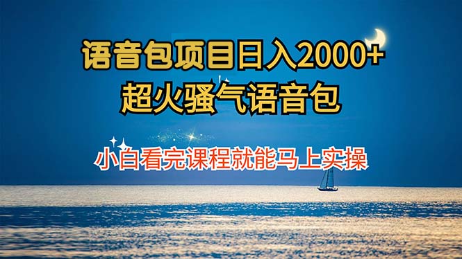 语音包项目 日入2000+ 超火骚气语音包小白看完课程就能马上实操-失落博客
