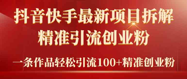 （9447期）2024年抖音快手最新项目拆解视频引流创业粉，一天轻松引流精准创业粉100+-失落博客