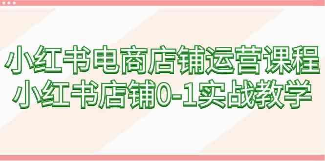 （9249期）小红书电商店铺运营课程，小红书店铺0-1实战教学（60节课）-失落博客