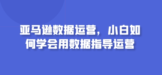 亚马逊数据运营，小白如何学会用数据指导运营-失落博客