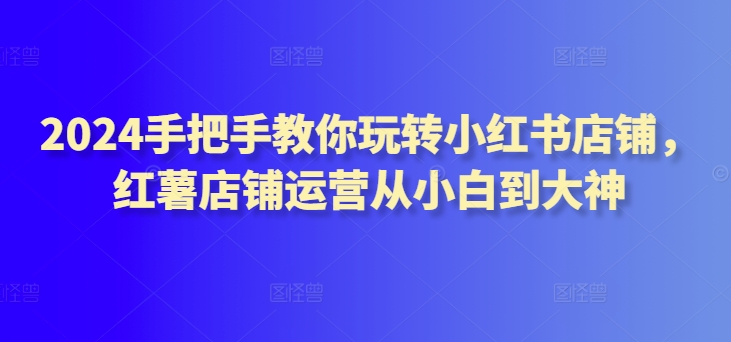 2024手把手教你玩转小红书店铺，红薯店铺运营从小白到大神-失落博客