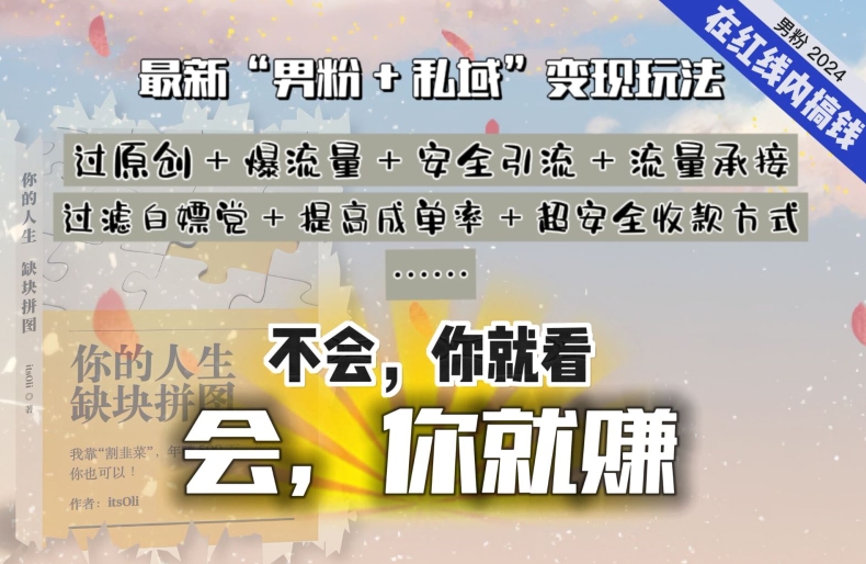 2024，“男粉+私域”还是最耐造、最赚、最轻松、最愉快的变现方式-失落博客