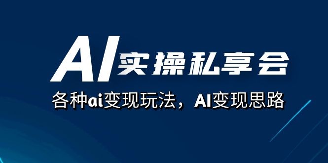 AI实操私享会，各种ai变现玩法，AI变现思路（67节课）-失落博客