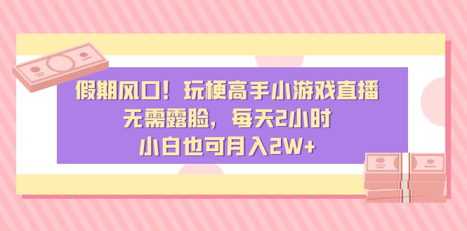 假期风口！玩梗高手小游戏直播，无需露脸，每天2小时，小白也可月入2W+-失落博客