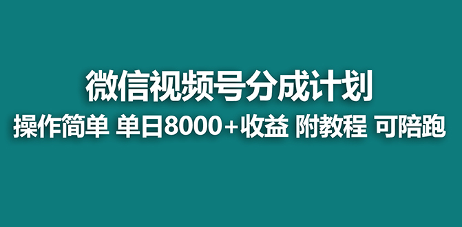 【蓝海项目】视频号分成计划最新玩法，单天收益8000+，附玩法教程，24年…-失落博客