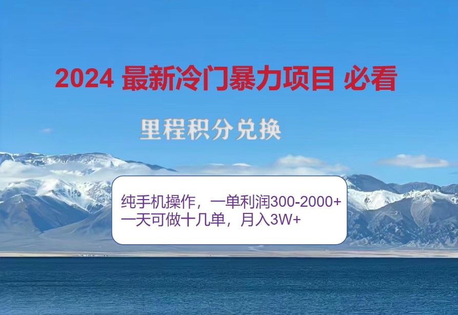 2024惊爆冷门暴利，里程积分最新玩法，高爆发期，一单300+—2000+-失落博客