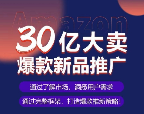 亚马逊·30亿大卖爆款新品推广，可复制、全程案例实操的爆款推新SOP-失落博客