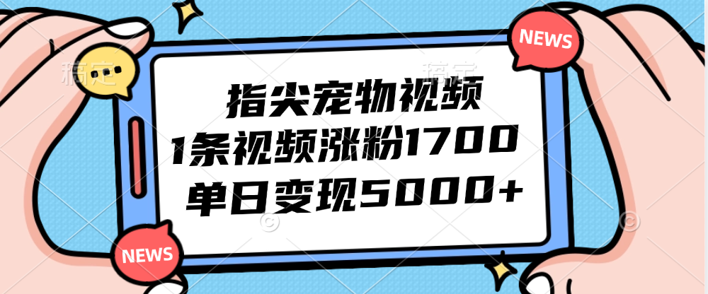 （12549期）指尖宠物视频，1条视频涨粉1700，单日变现5000+-失落博客