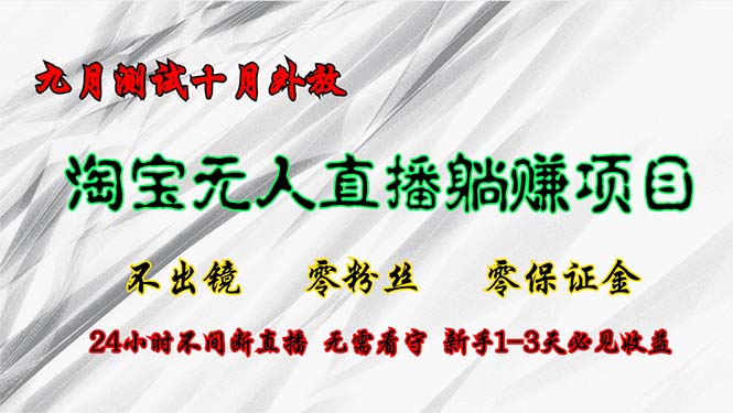 （12862期）淘宝无人直播最新玩法，九月测试十月外放，不出镜零粉丝零保证金，24小…-失落博客