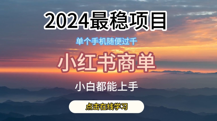 2024最稳蓝海项目，小红书商单项目，没有之一-失落博客