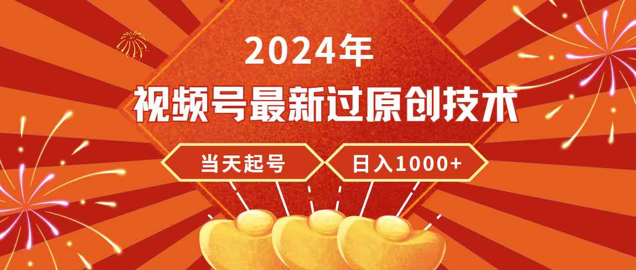 （9565期）2024年视频号最新过原创技术，当天起号，收入稳定，日入1000+-失落博客