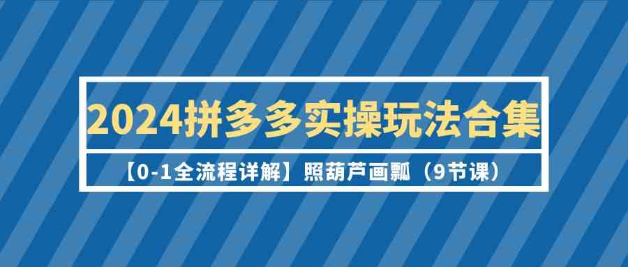 （9559期）2024拼多多实操玩法合集【0-1全流程详解】照葫芦画瓢（9节课）.-失落博客
