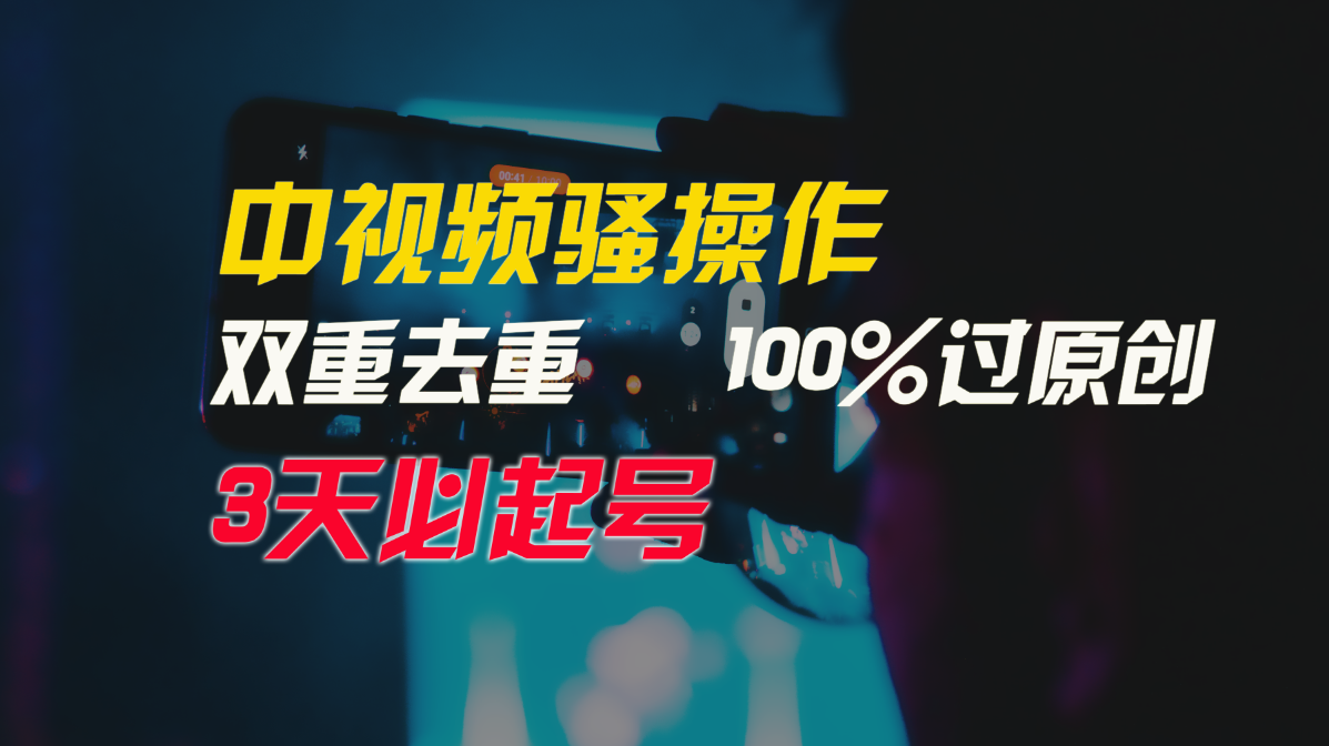 中视频骚操作，双重去重100%过原创，3天比必起号，简单无脑，月入3W+-失落博客