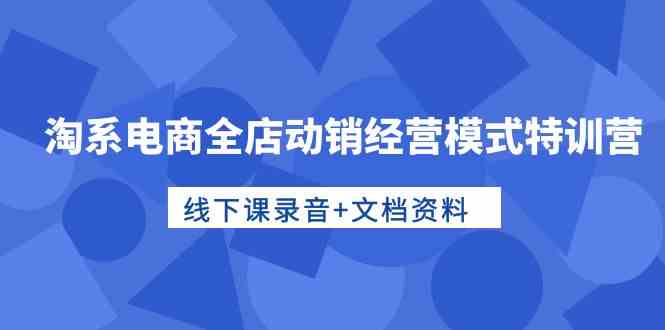 （10192期）淘系电商全店动销经营模式特训营，线下课录音+文档资料-失落博客