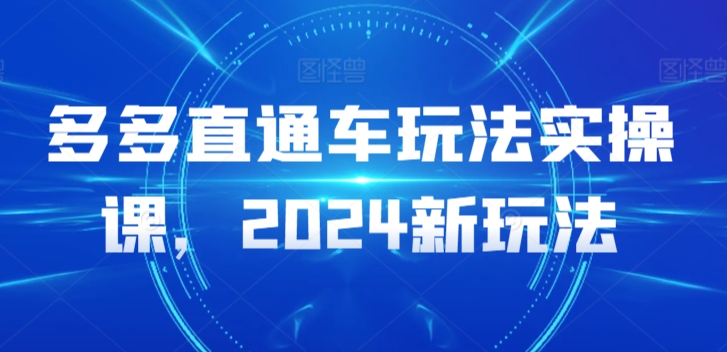 多多直通车玩法实操课，2024新玩法-失落博客