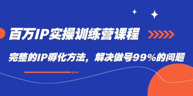 百万IP实战训练营课程，完整的IP孵化方法，解决做号99%的问题-失落博客
