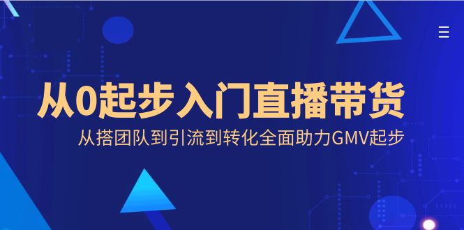 从0起步入门直播带货，从搭团队到引流到转化全面助力GMV起步-失落博客