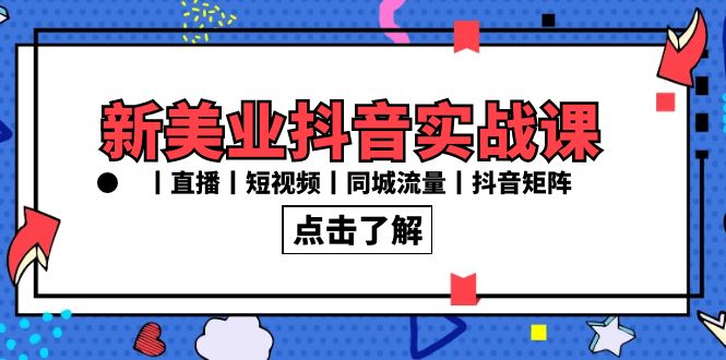 新美业抖音实战课丨直播丨短视频丨同城流量丨抖音矩阵（30节课）-失落博客
