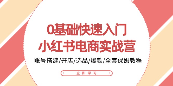 0基础快速入门小红书电商实战营：账号搭建/开店/选品/爆款/全套保姆教程-失落博客