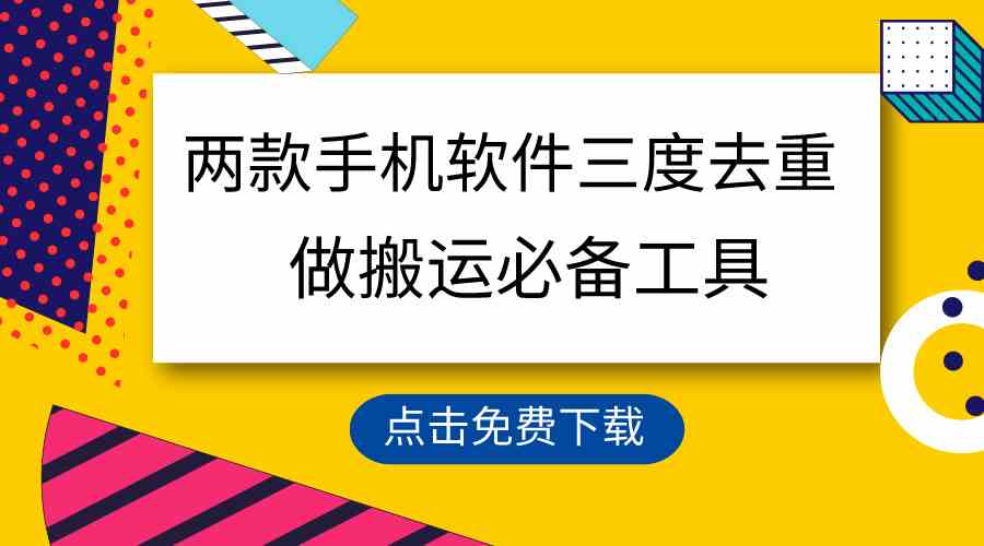 （9140期）用这两款手机软件三重去重，100%过原创，搬运必备工具，一键处理不违规…-失落博客