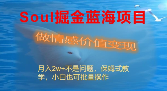 Soul掘金蓝海项目细分赛道，做情感价值变现，月入2w+不是问题-失落博客