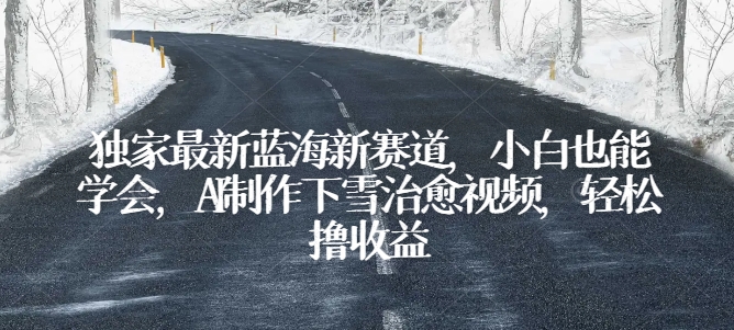 独家最新蓝海新赛道，小白也能学会，AI制作下雪治愈视频，轻松撸收益-失落博客