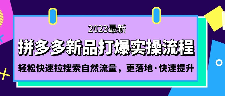 拼多多-新品打爆实操流程：轻松快速拉搜索自然流量，更落地·快速提升!-失落博客