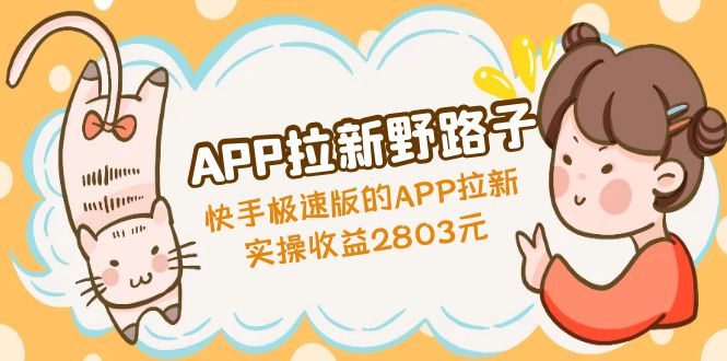 APP拉新野路子：快手极速版的APP拉新赚，实操收益2803元-失落博客