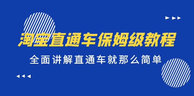 淘宝直通车保姆级教程，全面讲解直通车就那么简单！-失落博客
